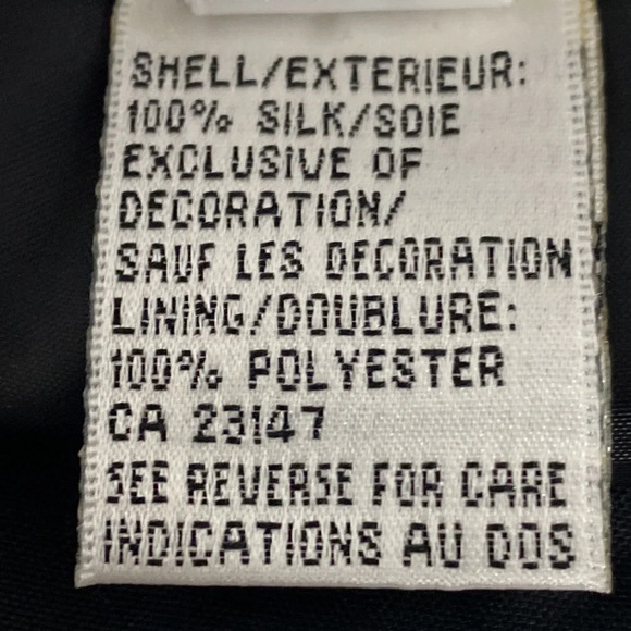 Talbots Black & Tan High Rise 100% Silk Embroidered Ankle Length Trousers Sz 10 - Picture 8 of 8